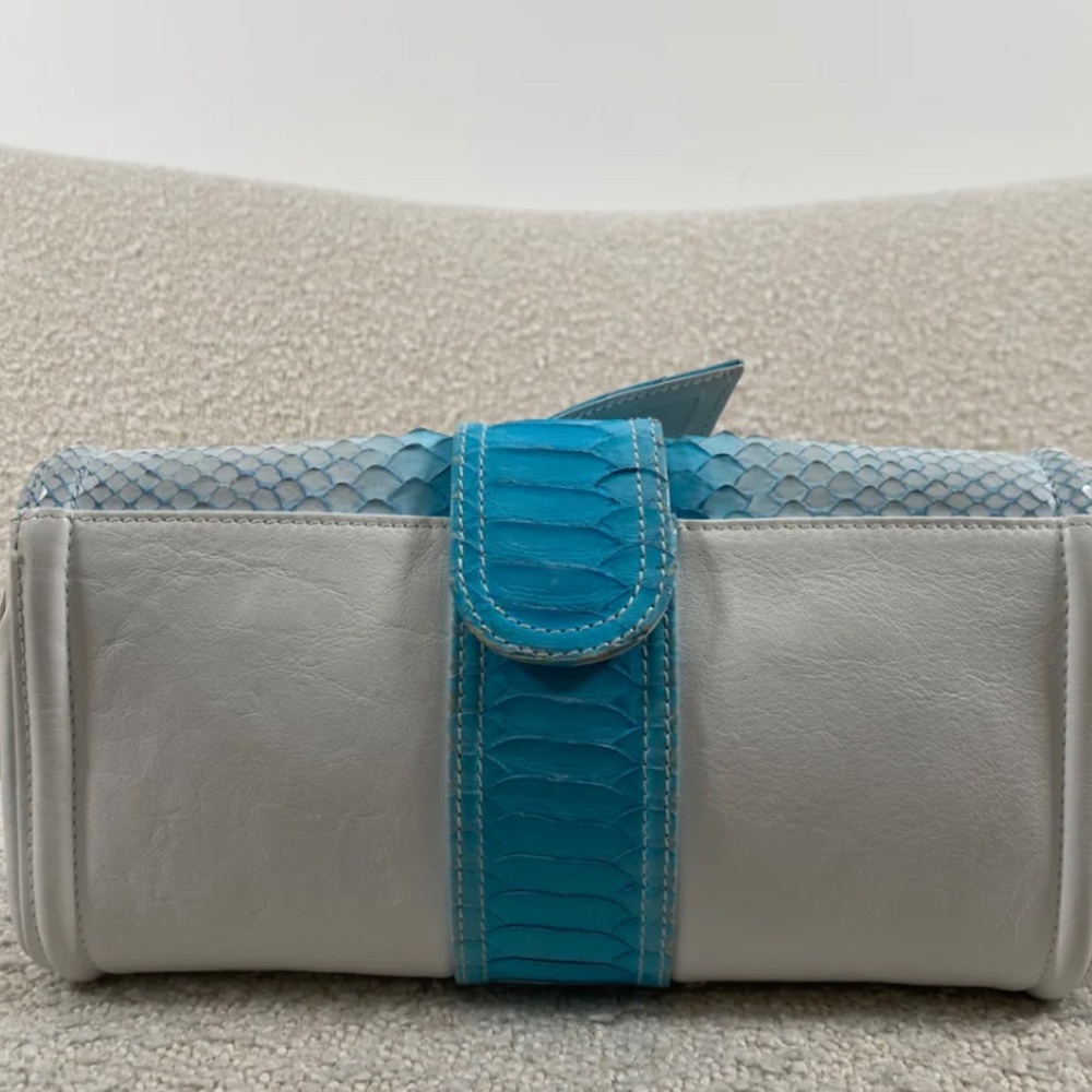 Authentic Pre-Owned Givenchy Blue White Python Bag Vintage - Picture 5 of 16